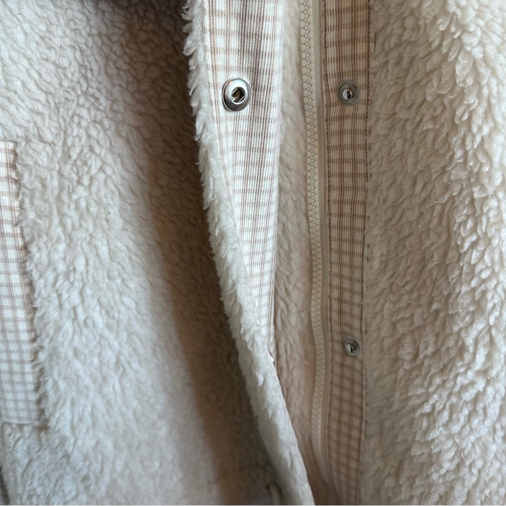 Madewell Resourced Sherpa Zip Up Jacket L Cream - Picture 5 of 14